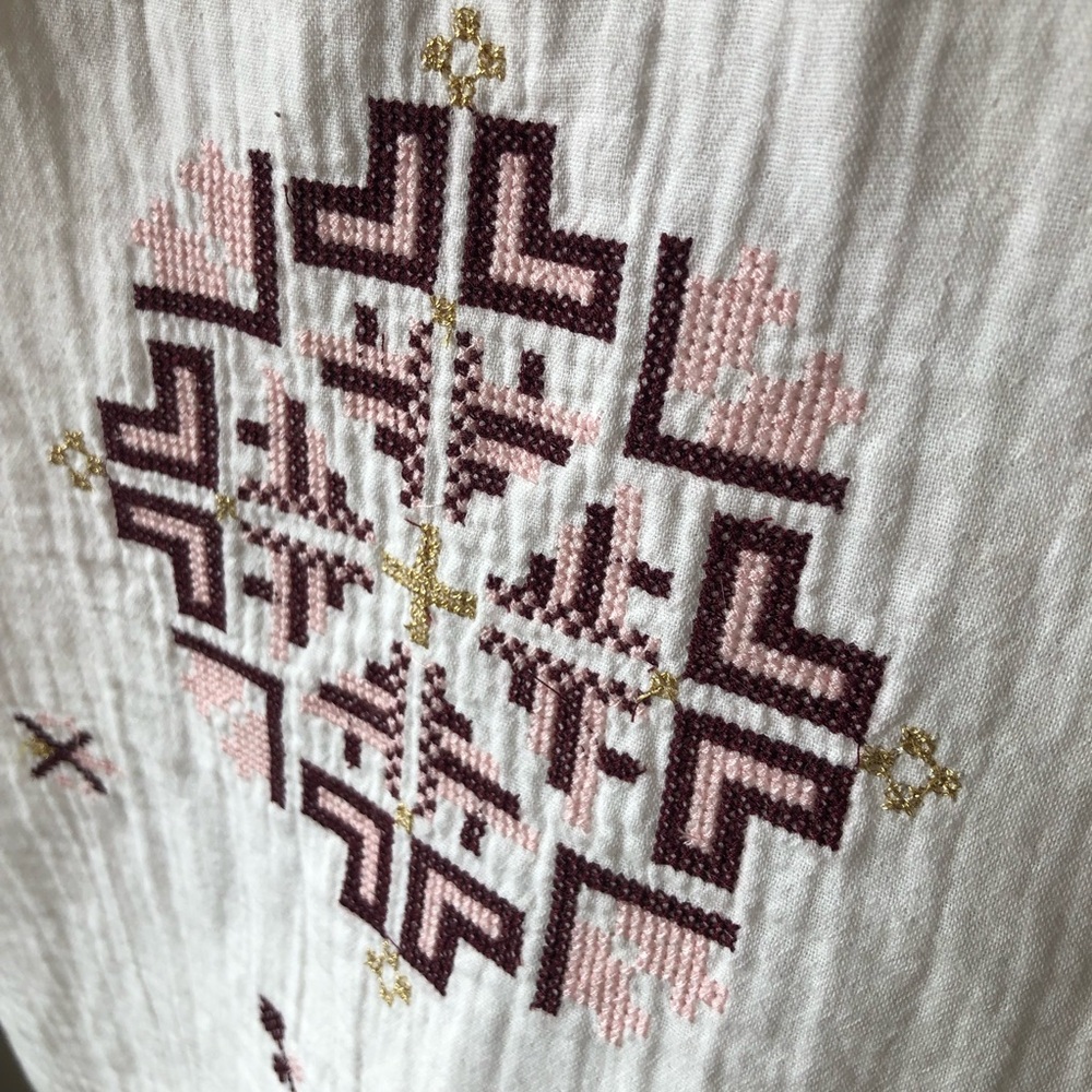 Lucky Brand Cream Open-Front Embroidered Kimono Jacket - Picture 7 of 12